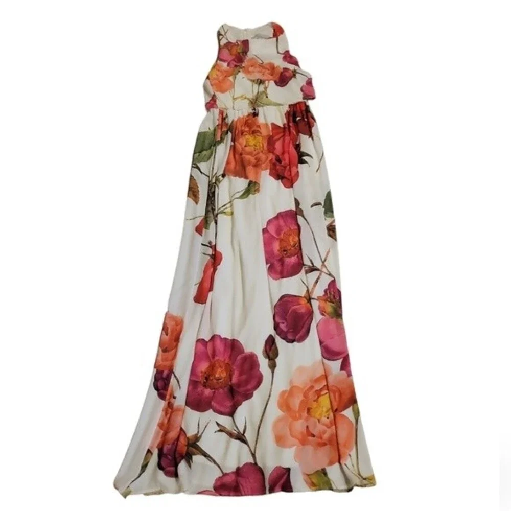 Hope & Ivy Womens White Floral Maxi Dress 2  Bridal Era Regencycore - Picture 2 of 11